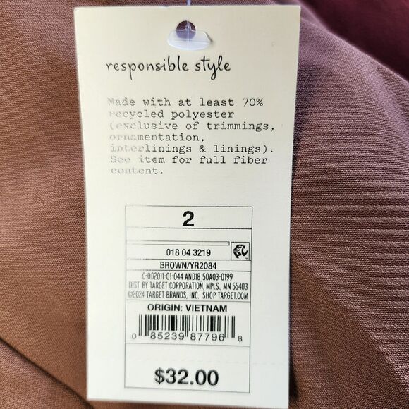 NWT A New Day Target Womens High Rise Tapered Ankle Pants Brown Rust Stretch 2R - Picture 11 of 13